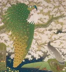 Pfauen und Kirschbaum, um 1925